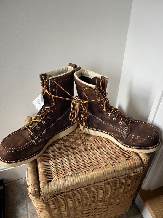 Thorogood 8” Steel Toe Wedge Sole Moc Toe Work Boot Size 8.5 EE NWT main image 5
